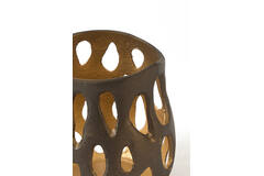 Tealight Ø10x10 cm SARANI matt brown-bronze+gold
