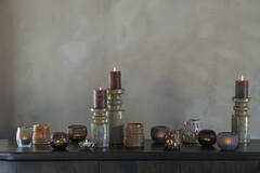 Tealight Ø10x10 cm SARANI matt brown-bronze+gold