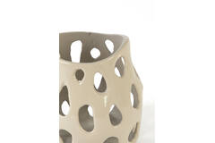 Tealight Ø10x10 cm SARANI shiny light grey