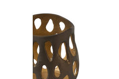 Tealight Ø12x12 cm SARANI matt brown-bronze+gold