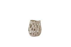 Tealight Ø12x12 cm SARANI shiny light grey