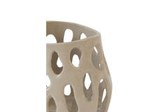 Tealight Ø12x12 cm SARANI shiny light grey