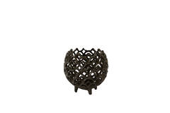 Tealight Ø15x14,5 cm GUBANI matt brown-bronze