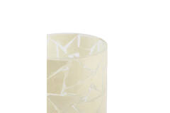 Tealight Ø8x9 cm ZENAYA glass transparent+cream