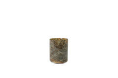 Tealight Ø10x13 cm DALINO glass light blue+brown