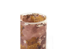 Tealight Ø10x13 cm DALINO glass amber+dark pink