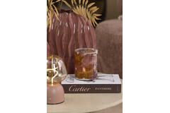 Tealight Ø10x13 cm DALINO glass amber+dark pink