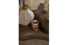 Tealight Ø10x13 cm DALINO glass amber+dark pink