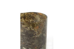 Tealight Ø15x16 cm DALINO glass light blue+brown