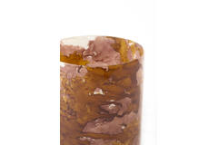 Tealight Ø15x16 cm DALINO glass amber+dark pink