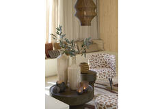 Tealight Ø15x16 cm BADERO glass antique dark brown+brown