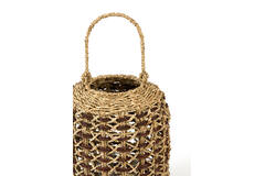 Hurricane Ø23x45 cm ZORELI seagrass natural+dark brown