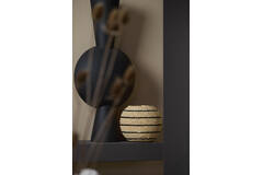 Tealight Ø24x20 cm SUELO glass+beads cream+black