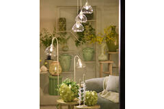 Floor lamp 47x28x160 cm BISHO glass clear+cream