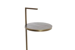 Side table Ø26x76 cm LEDA marble sand-grey+brown bronze