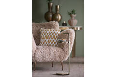 Side table Ø26x76 cm LEDA travertine sand+brown bronze