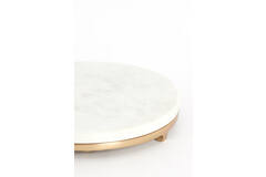 Bijzettafel Ø26x76 cm LEDA marmer wit+antiek brons