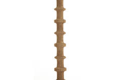 Vloerlamp Ø30x135 cm CECILY hout mat grijs-bruin