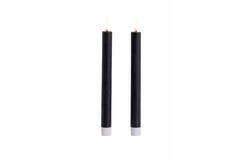 Dinner candle LED S/2 Ø2x22+Ø2x22 cm ALIRA black