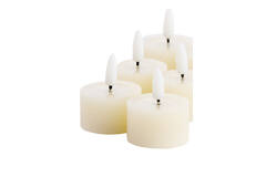 Tealight candle LED S/6 6xØ4,5x2,5 cm FARIA cream