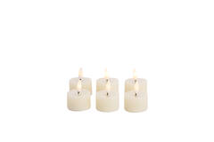 Tealight candle LED S/6 6xØ4,5x2,5 cm FARIA cream