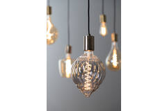 Deco LED globe Ø16x25 cm BAROQUE 4W smoke E27 dimbaar